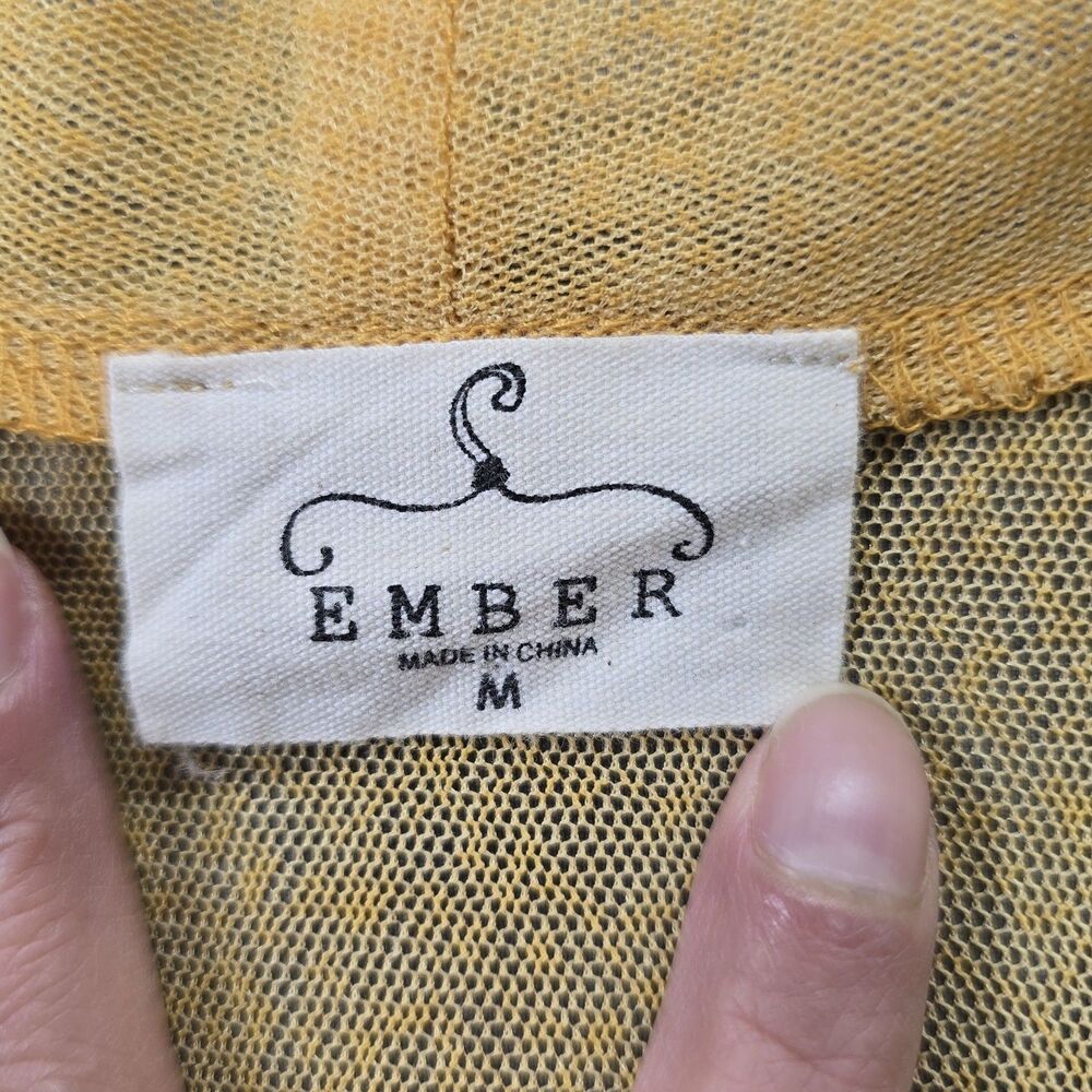 Ember Woman’s Maxi Long Lace Boho Duster Cardigan Mustard Size M - Picture 6 of 9